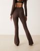 GINA TRICOT Gina Tricot mix and match flare yoga leggings in dark brown - 4