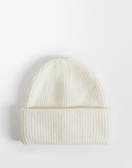 GINA TRICOT Gina Tricot mix and match rib beanie in off white