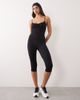GINA TRICOT Gina Tricot mix and match soft ruched yoga tank top in black - 2