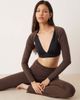 GINA TRICOT Gina Tricot mix and match soft yoga bolero in dark brown - 1