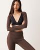 GINA TRICOT Gina Tricot mix and match soft yoga bolero in dark brown - 3