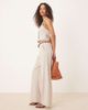 GINA TRICOT Gina Tricot mix and match wide leg suit tailored pants in beige melange - part of a set-Neutral - 2