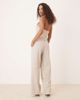 GINA TRICOT Gina Tricot mix and match wide leg suit tailored pants in beige melange - part of a set-Neutral - 4