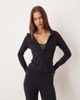 GINA TRICOT Gina Tricot mix and match yoga athletic seamless zip up jacket in black - 1