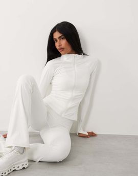 GINA TRICOT Gina Tricot mix and match zip-up yoga jacket in off-white