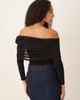 GINA TRICOT Gina Tricot off the shoulder mesh top in black - 4