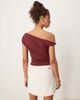 GINA TRICOT Gina Tricot off the shoulder slinky jersey top in burgundy-Red - 2