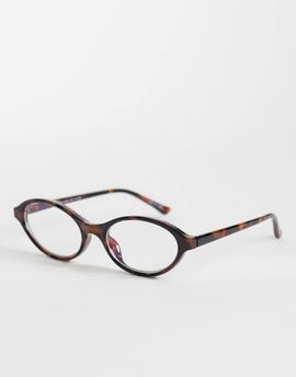 GINA TRICOT Gina Tricot oval blue light sunglasses in tortoise print-Brown