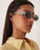 GINA TRICOT Gina Tricot oval metal frame sunglasses in silver tone with black lenses - 1
