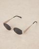 GINA TRICOT Gina Tricot oval metal frame sunglasses in silver tone with black lenses - 2