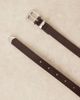 GINA TRICOT Gina Tricot patent belt with silver-tone buckle in dark brown-Black - 2