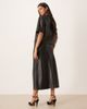 GINA TRICOT Gina Tricot PU straight cut midi skirt in black - 3