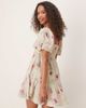 GINA TRICOT Gina Tricot puff sleeve tie front mini dress in green floral print - 3