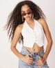 GINA TRICOT Gina Tricot pure linen halterneck vest top in white - 1
