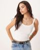 GINA TRICOT Gina Tricot rib singlet top in white - 1
