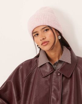 GINA TRICOT Gina Tricot ribbed beanie in light pink