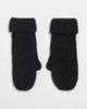 GINA TRICOT Gina Tricot ribbed mitten gloves in black - 1