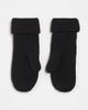 GINA TRICOT Gina Tricot ribbed mitten gloves in black - 3