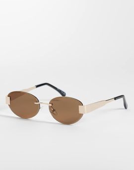 GINA TRICOT Gina Tricot rimless sunglasses in brown and gold
