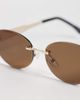 GINA TRICOT Gina Tricot rimless sunglasses in brown and gold - 2