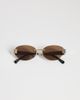 GINA TRICOT Gina Tricot rimless sunglasses in brown and gold - 3