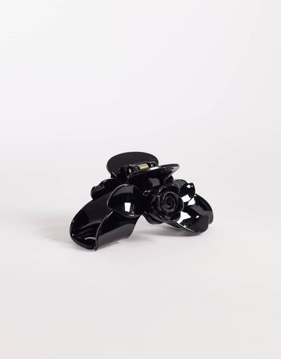 GINA TRICOT Gina Tricot rose detail hair claw clip in black