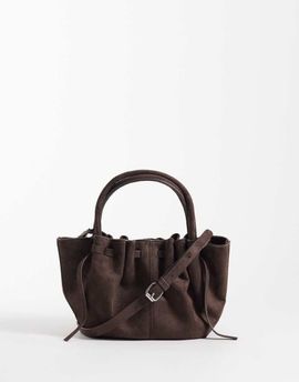 GINA TRICOT Gina Tricot ruched mini crossbody bag in dark brown
