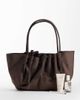 GINA TRICOT Gina Tricot ruched suede tote bag with long straps in chocolate brown - 2
