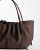 GINA TRICOT Gina Tricot ruched suede tote bag with long straps in chocolate brown - 4