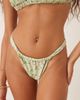 GINA TRICOT Gina Tricot ruched tanga sides bikini bottoms in green floral print - 3