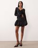 GINA TRICOT Gina Tricot satin dropped waist balloon mini skirt in black - 2