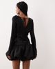 GINA TRICOT Gina Tricot satin dropped waist balloon mini skirt in black - 4