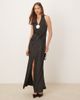 GINA TRICOT Gina Tricot satin halterneck maxi dress in black - 1