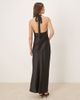 GINA TRICOT Gina Tricot satin halterneck maxi dress in black - 3