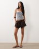 GINA TRICOT Gina Tricot satin lace shorts in dark brown - 1