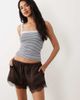 GINA TRICOT Gina Tricot satin lace shorts in dark brown - 2