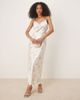 GINA TRICOT Gina Tricot satin maxi dress with lace trim in white floral - 1