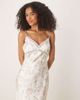 GINA TRICOT Gina Tricot satin maxi dress with lace trim in white floral - 4