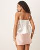 GINA TRICOT Gina Tricot satin volume peplum top in off-white - 3