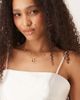 GINA TRICOT Gina Tricot satin volume peplum top in off-white - 4