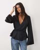 GINA TRICOT Gina Tricot satin wrap blouse in black - 1
