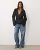 GINA TRICOT Gina Tricot satin wrap blouse in black - 2