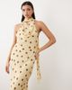 GINA TRICOT Gina Tricot scarf neck maxi dress in yellow polka dot - 2