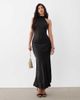 GINA TRICOT Gina Tricot shawl halterneck maxi dress in black - 4