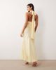 GINA TRICOT Gina Tricot shawl halterneck maxi dress in butter yellow - 1