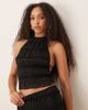 GINA TRICOT Gina Tricot shirred halterneck top in black - part of a set - 1