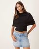 GINA TRICOT Gina Tricot short cape ruched top in black - 1