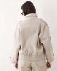 GINA TRICOT Gina Tricot short high funnel neck bomber style jacket with wool in light beige-Brown - 3