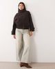 GINA TRICOT Gina Tricot short high funnel neck bomber style jacket with wool in light beige-WHITE - 2
