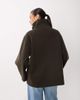 GINA TRICOT Gina Tricot short high funnel neck jacket with wool in dark green - 4